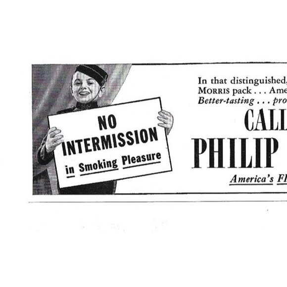 Call for Philip Morris Cigarette Ad 1940s Vintage Print Ad - Picture 2 of 4